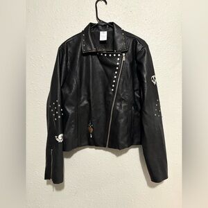 Disney Villains Maleficent Evil Queen Studded Leather Jacket Women’s XL RARE